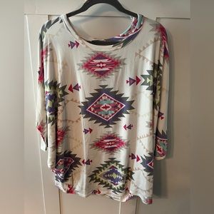 First Love Aztec Charm Top - size M